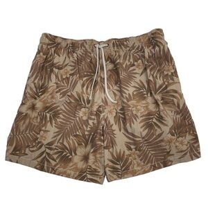 OVIESSE  Swim Trunks Medium Mens/ XXL Boys Brown Leaf